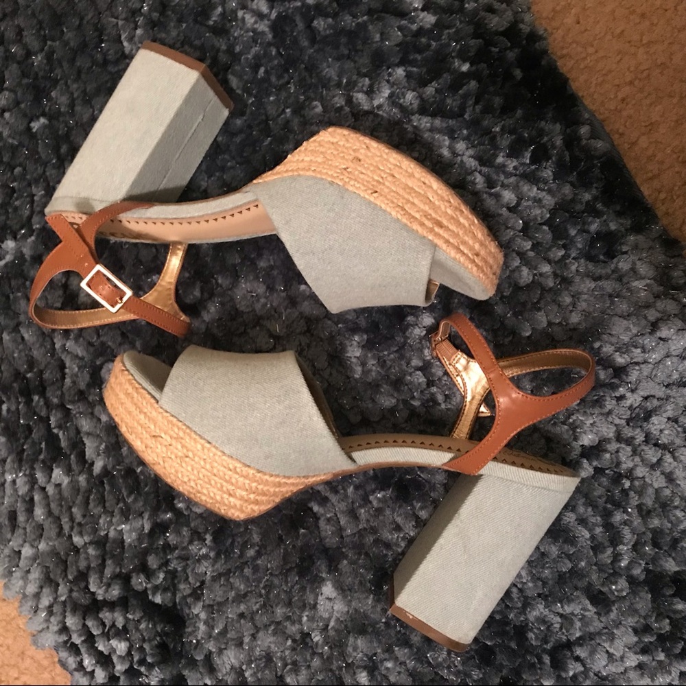Denim Block Heel